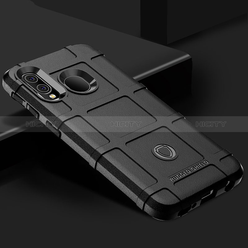 Samsung Galaxy A40用360度 フルカバー極薄ソフトケース シリコンケース 耐衝撃 全面保護 バンパー J02S サムスン ブラック