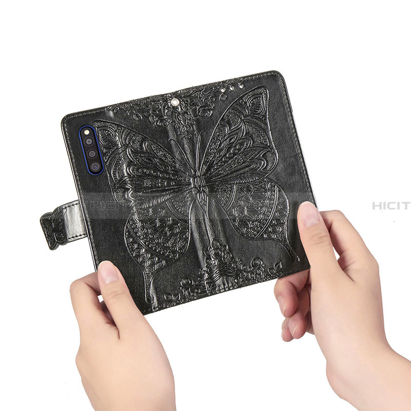Samsung Galaxy A41 SC-41A用手帳型 レザーケース スタンド バタフライ 蝶 カバー サムスン 