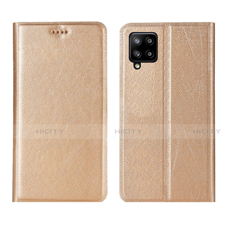 Samsung Galaxy A42 5G用手帳型 レザーケース スタンド カバー L02 サムスン ゴールド