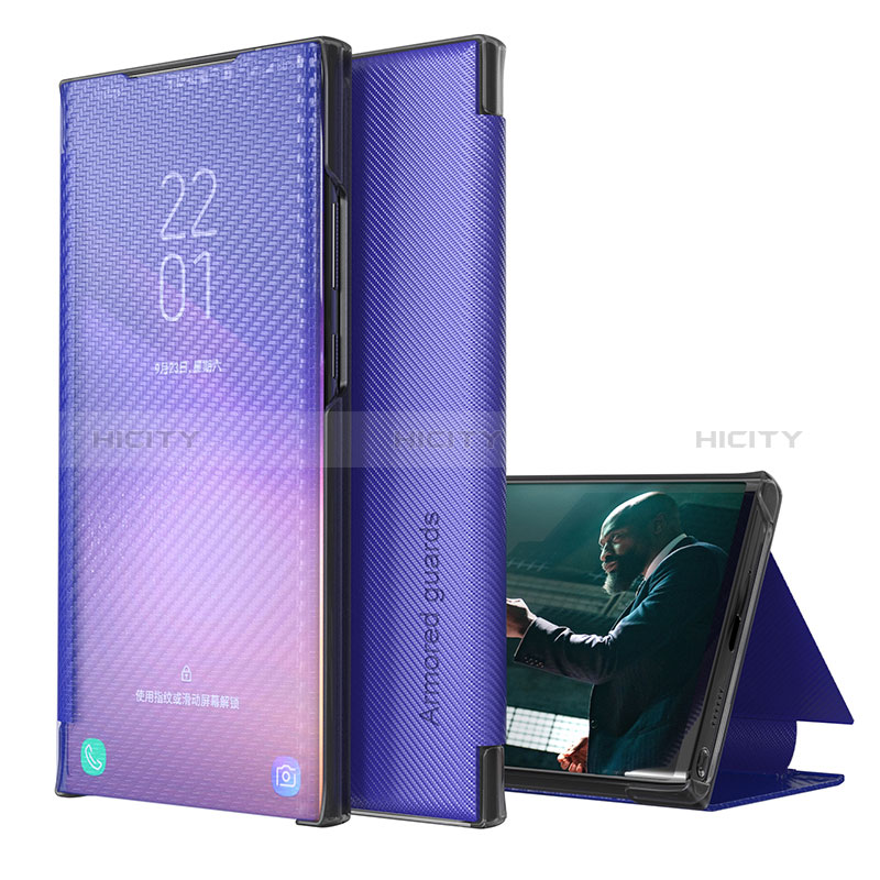 Samsung Galaxy A42 5G用手帳型 レザーケース スタンド カバー ZL1 サムスン パープル