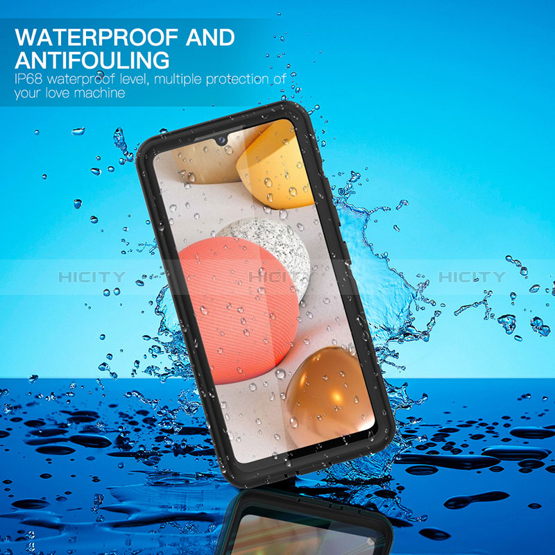 Samsung Galaxy A42 5G用完全防水ケース ハイブリットバンパーカバー 高級感 手触り良い 360度 サムスン ブラック
