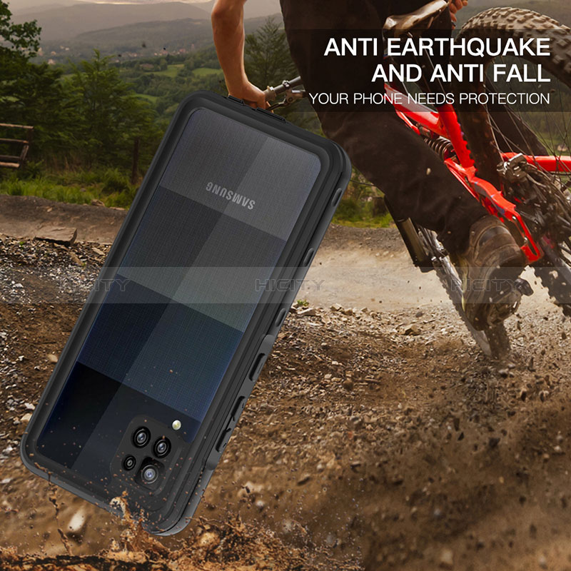 Samsung Galaxy A42 5G用完全防水ケース ハイブリットバンパーカバー 高級感 手触り良い 360度 サムスン ブラック