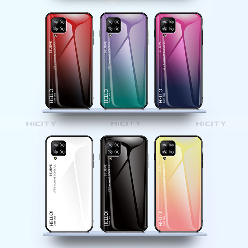 Samsung Galaxy A42 5G用ハイブリットバンパーケース プラスチック 鏡面 虹 グラデーション 勾配色 カバー LS1 サムスン 