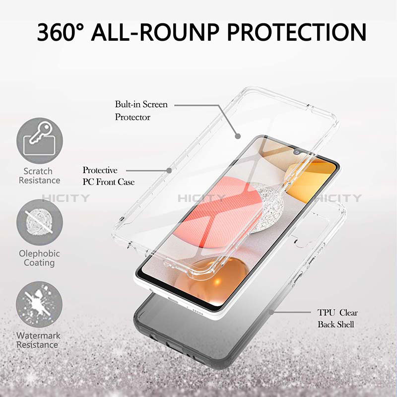Samsung Galaxy A42 5G用前面と背面 360度 フルカバー 極薄ソフトケース シリコンケース 耐衝撃 全面保護 バンパー 勾配色 透明 YB1 サムスン 