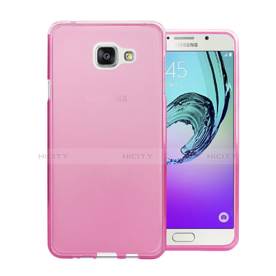 Samsung Galaxy A5 (2016) SM-A510F用極薄ソフトケース シリコンケース 耐衝撃 全面保護 クリア透明 サムスン ピンク
