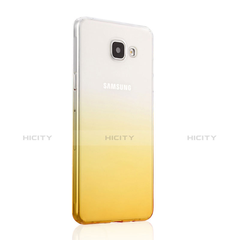 Samsung Galaxy A5 (2016) SM-A510F用極薄ソフトケース グラデーション 勾配色 クリア透明 サムスン イエロー