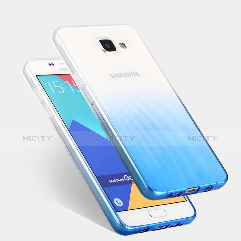 Samsung Galaxy A5 (2016) SM-A510F用極薄ソフトケース グラデーション 勾配色 クリア透明 サムスン ネイビー