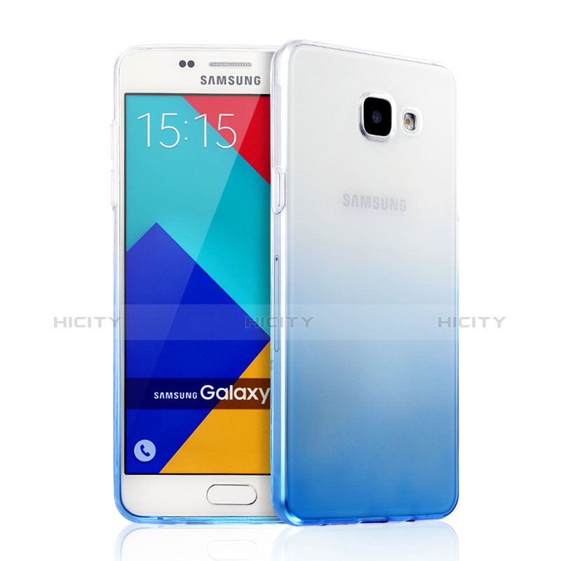 Samsung Galaxy A5 (2016) SM-A510F用極薄ソフトケース グラデーション 勾配色 クリア透明 サムスン ネイビー