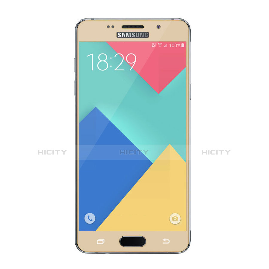 Samsung Galaxy A5 (2016) SM-A510F用強化ガラス フル液晶保護フィルム サムスン ゴールド
