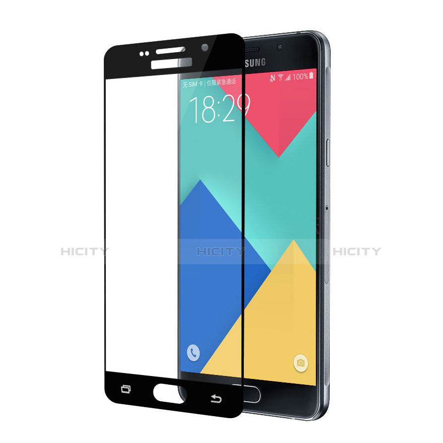 Samsung Galaxy A5 (2016) SM-A510F用強化ガラス フル液晶保護フィルム サムスン ブラック