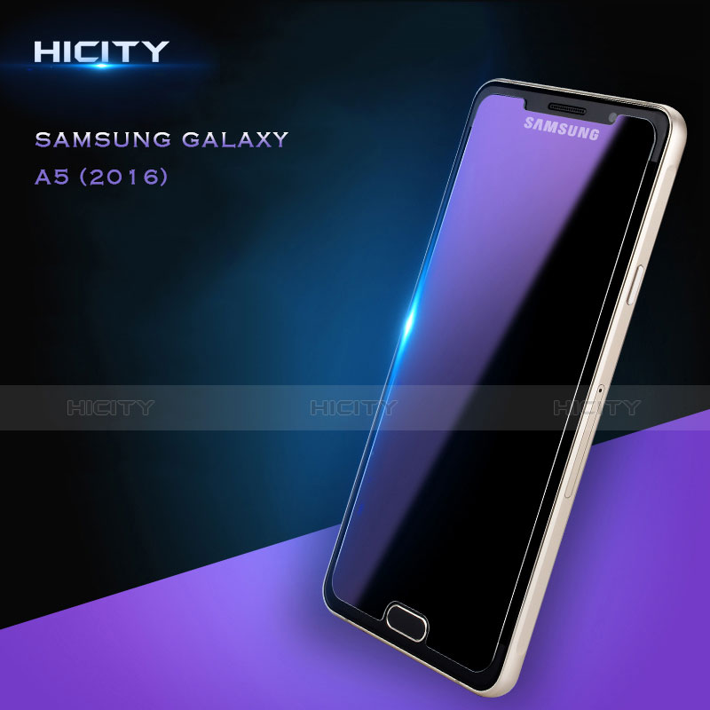 Samsung Galaxy A5 (2016) SM-A510F用アンチグレア ブルーライト 強化ガラス 液晶保護フィルム サムスン ネイビー