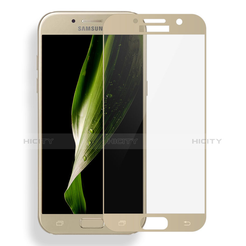 Samsung Galaxy A5 (2017) Duos用強化ガラス フル液晶保護フィルム サムスン ゴールド