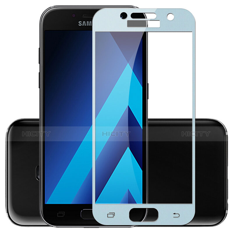 Samsung Galaxy A5 (2017) Duos用強化ガラス フル液晶保護フィルム F03 サムスン ネイビー