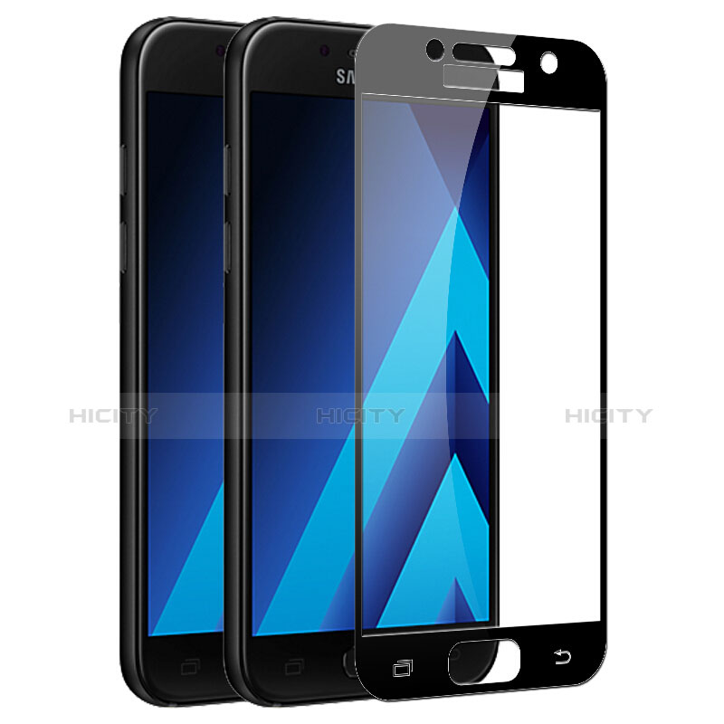 Samsung Galaxy A5 (2017) Duos用強化ガラス フル液晶保護フィルム F03 サムスン ブラック