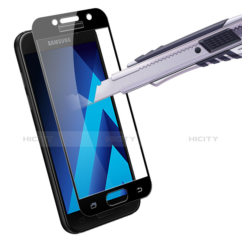 Samsung Galaxy A5 (2017) SM-A520F用強化ガラス フル液晶保護フィルム F03 サムスン ブラック