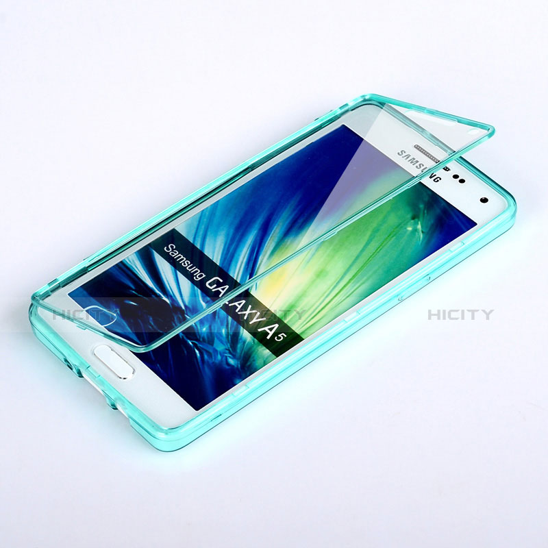 Samsung Galaxy A5 Duos SM-500F用ソフトケース フルカバー クリア透明 サムスン ブルー