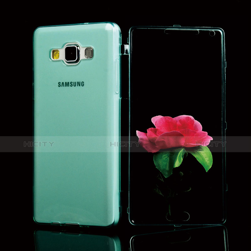 Samsung Galaxy A5 Duos SM-500F用ソフトケース フルカバー クリア透明 サムスン ブルー