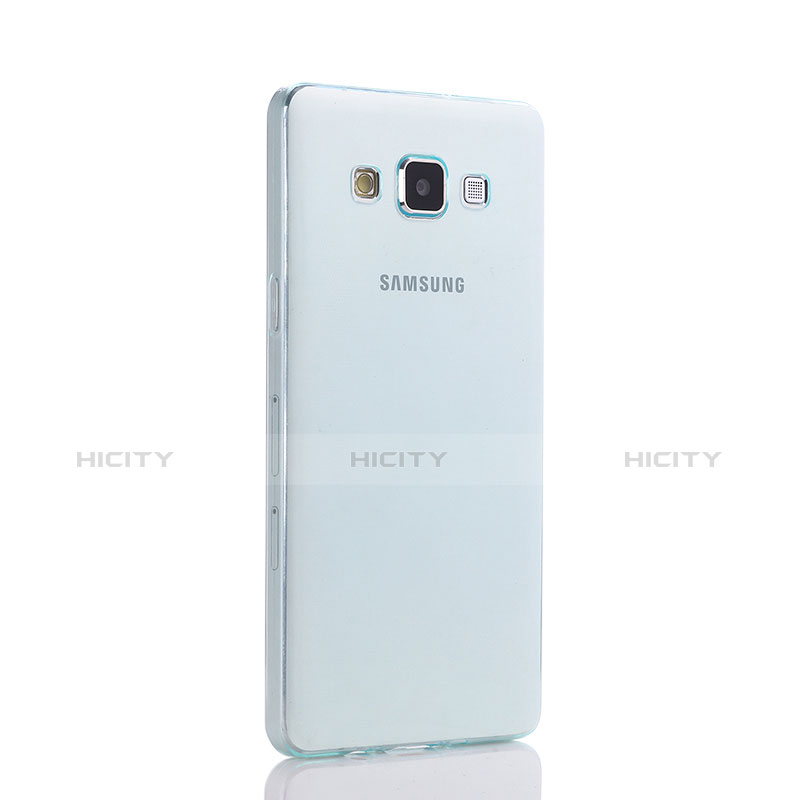 Samsung Galaxy A5 Duos SM-500F用極薄ソフトケース シリコンケース 耐衝撃 全面保護 クリア透明 サムスン ネイビー