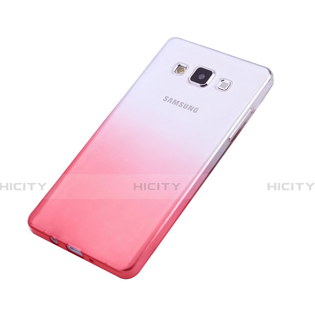 Samsung Galaxy A5 Duos SM-500F用極薄ソフトケース グラデーション 勾配色 クリア透明 サムスン ピンク