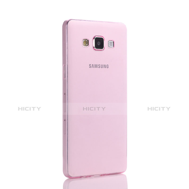 Samsung Galaxy A5 SM-500F用極薄ソフトケース シリコンケース 耐衝撃 全面保護 クリア透明 サムスン ピンク