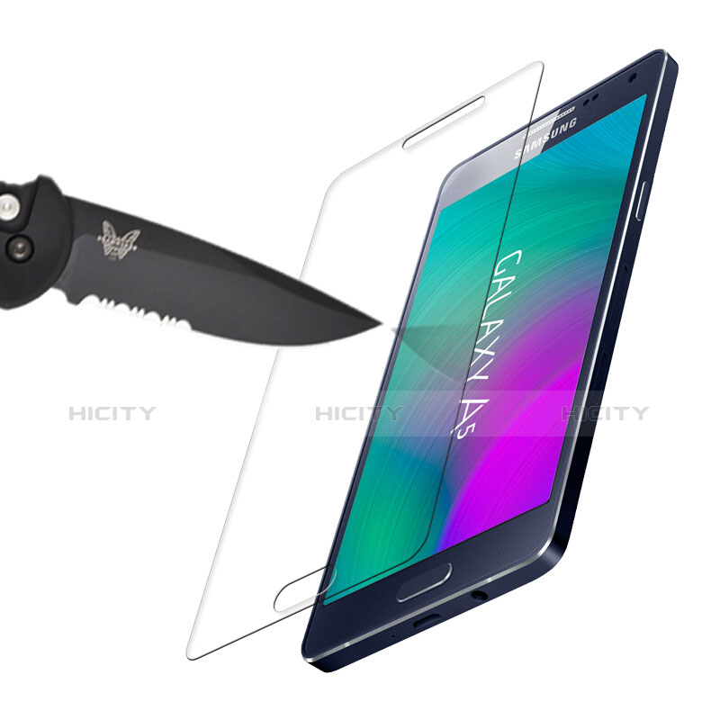 Samsung Galaxy A5 SM-500F用強化ガラス 液晶保護フィルム T02 サムスン クリア