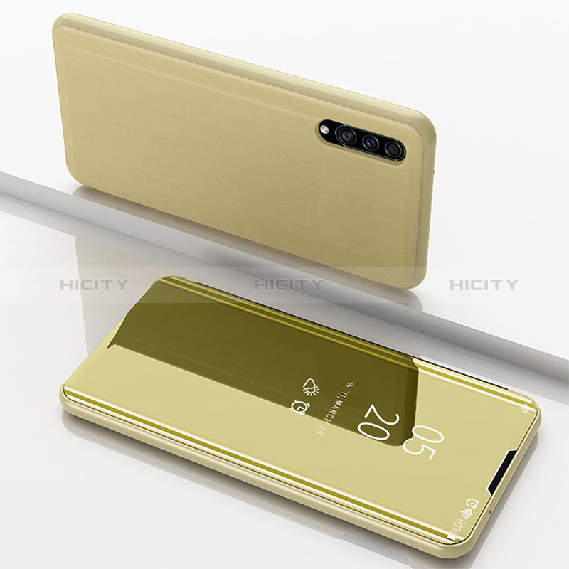 Samsung Galaxy A50S用手帳型 レザーケース スタンド 鏡面 カバー ZL1 サムスン ゴールド
