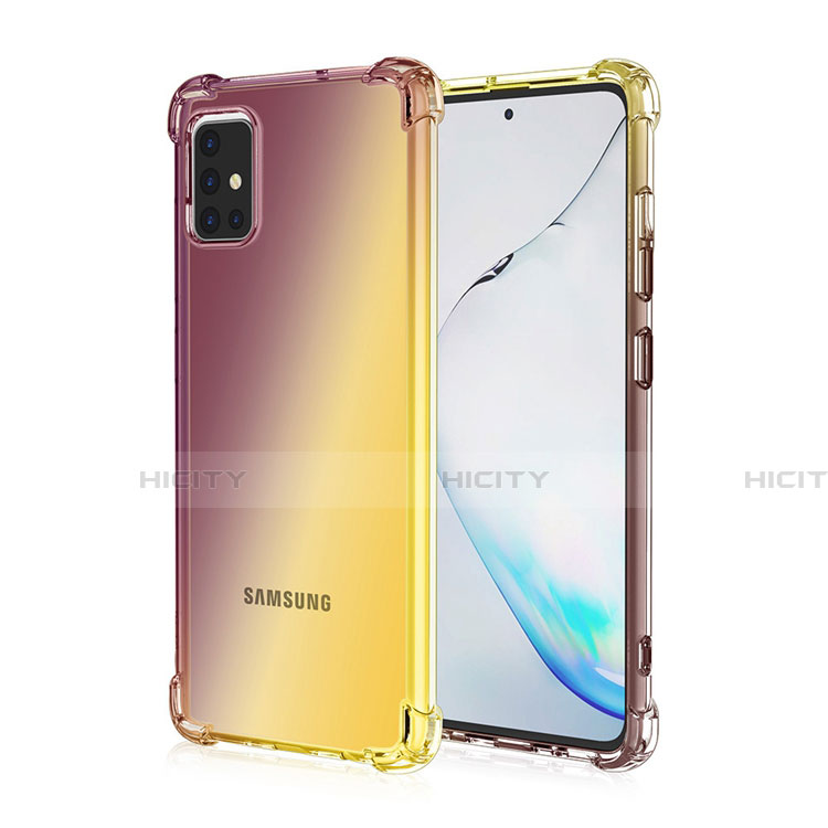 Samsung Galaxy A51 4G用極薄ソフトケース グラデーション 勾配色 クリア透明 サムスン ブラウン