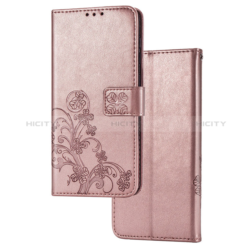 Samsung Galaxy A51 4G用手帳型 レザーケース スタンド 花 カバー サムスン ピンク
