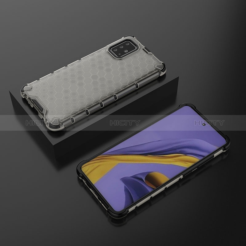 Samsung Galaxy A51 4G用360度 フルカバー ハイブリットバンパーケース クリア透明 プラスチック カバー AM2 サムスン ブラック