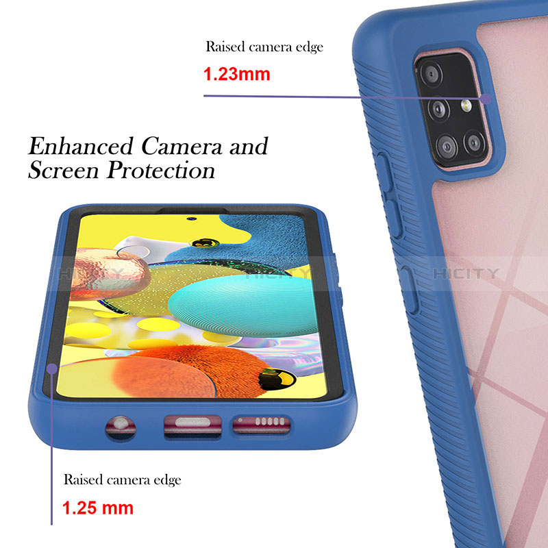 Samsung Galaxy A51 4G用360度 フルカバー ハイブリットバンパーケース クリア透明 プラスチック カバー YB1 サムスン 