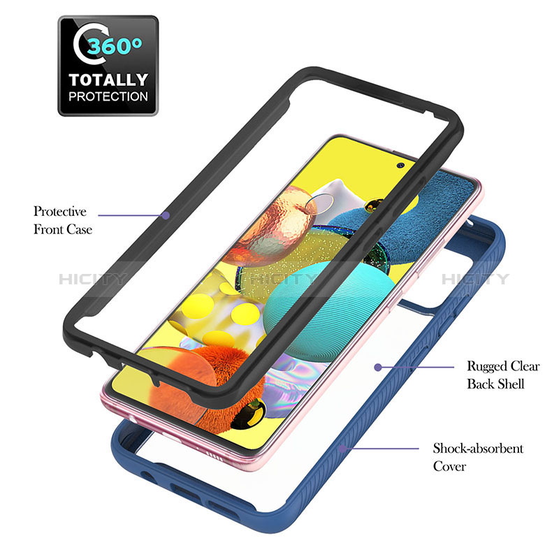 Samsung Galaxy A51 4G用360度 フルカバー ハイブリットバンパーケース クリア透明 プラスチック カバー YB1 サムスン 