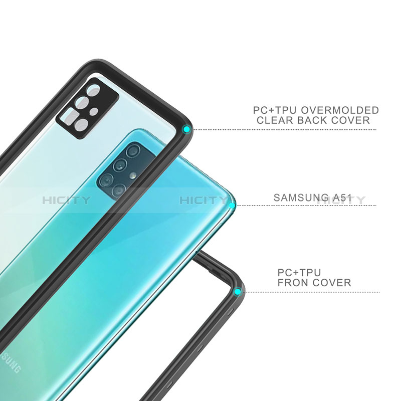 Samsung Galaxy A51 4G用完全防水ケース ハイブリットバンパーカバー 高級感 手触り良い 360度 W02 サムスン 