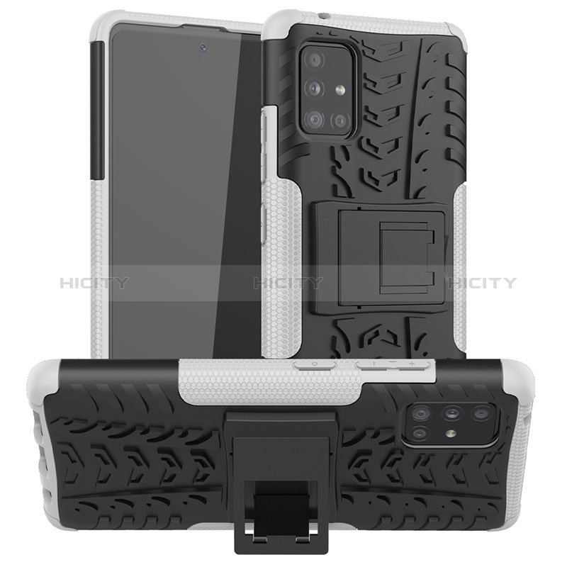 Samsung Galaxy A51 4G用ハイブリットバンパーケース スタンド プラスチック 兼シリコーン カバー J01X サムスン 