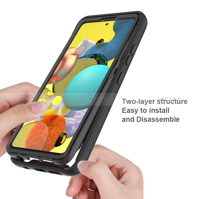 Samsung Galaxy A51 4G用360度 フルカバー ハイブリットバンパーケース クリア透明 プラスチック カバー ZJ3 サムスン 