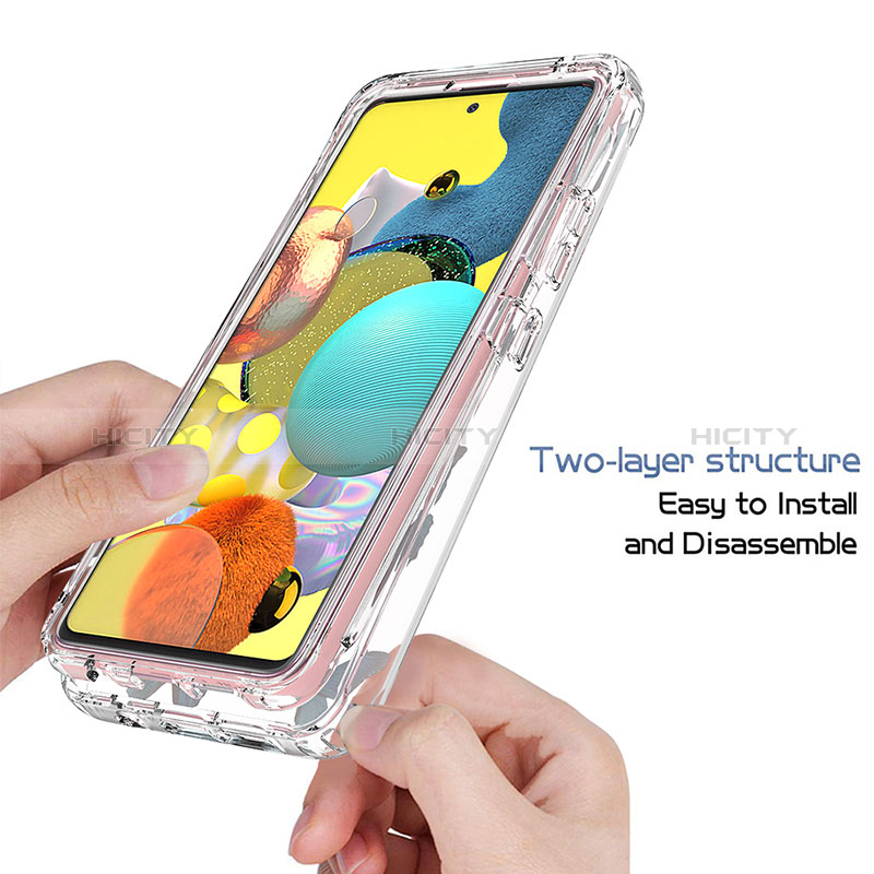 Samsung Galaxy A51 4G用前面と背面 360度 フルカバー 極薄ソフトケース シリコンケース 耐衝撃 全面保護 バンパー 透明 サムスン 