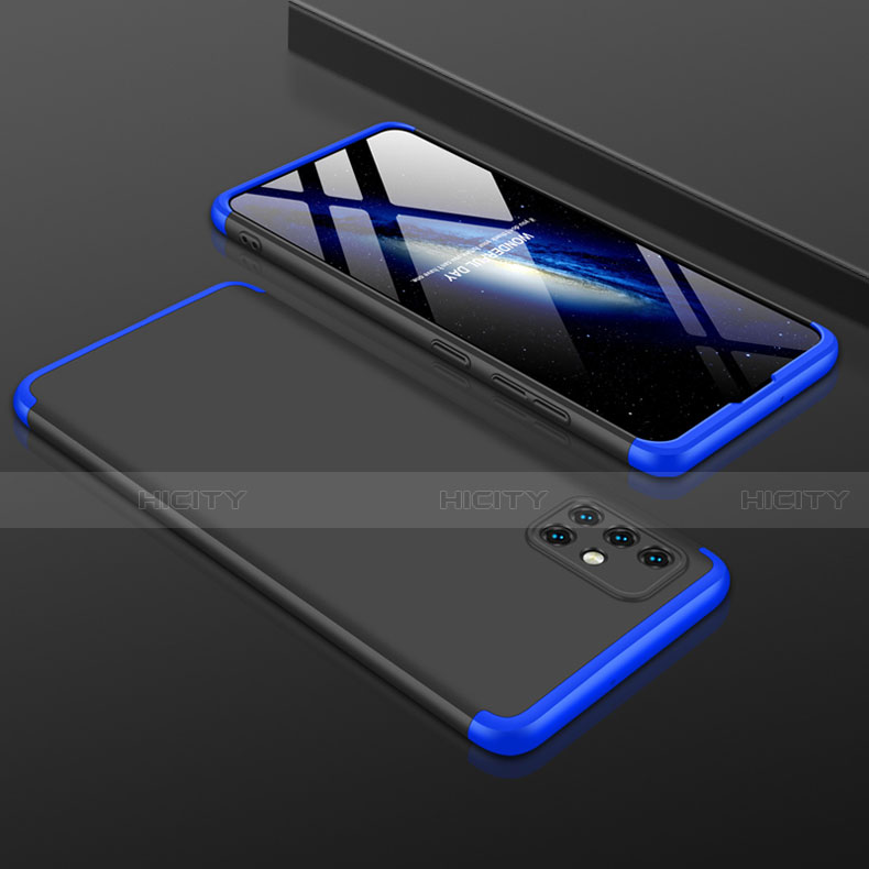 Samsung Galaxy A51 5G用ハードケース プラスチック 質感もマット 前面と背面 360度 フルカバー P01 サムスン ネイビー・ブラック