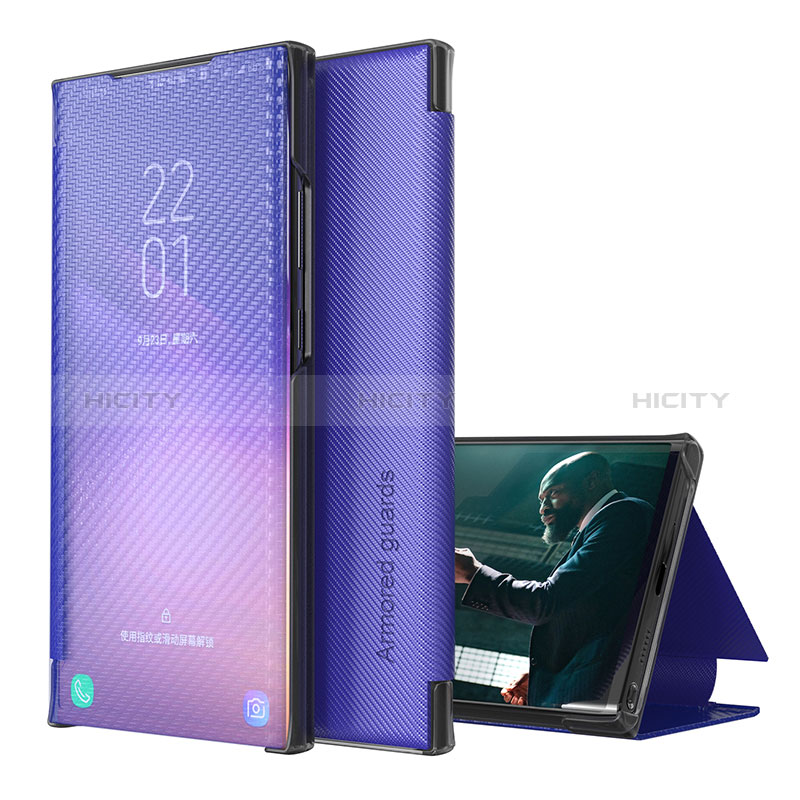 Samsung Galaxy A51 5G用手帳型 レザーケース スタンド カバー ZL1 サムスン パープル