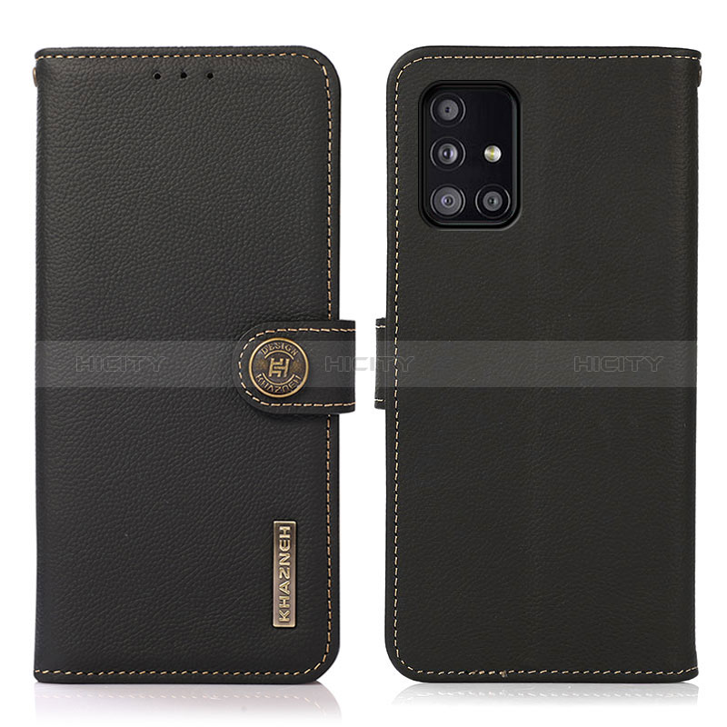 Samsung Galaxy A51 5G用手帳型 レザーケース スタンド カバー B02H サムスン ブラック