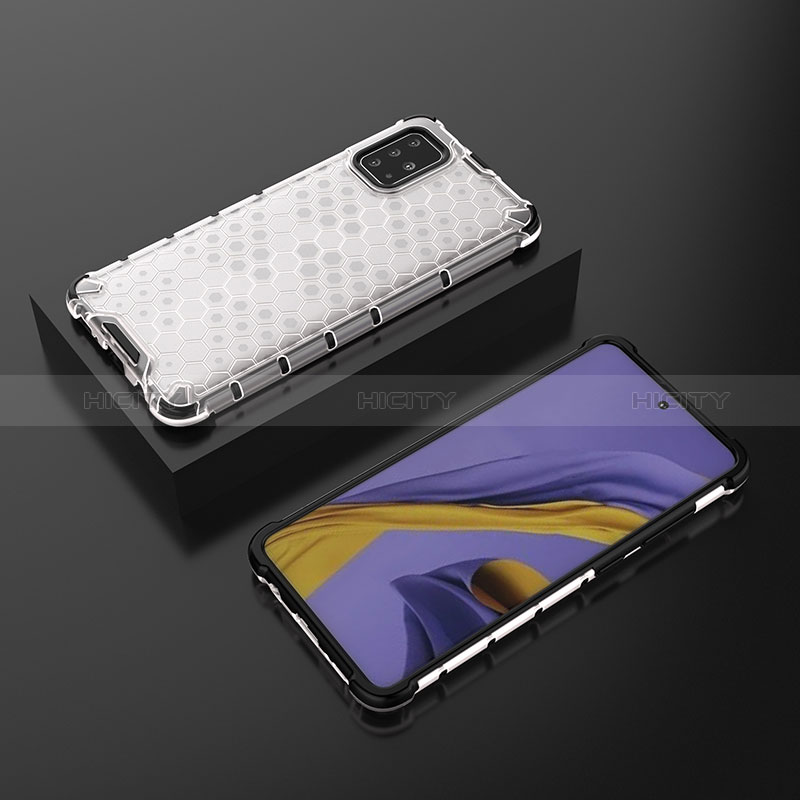 Samsung Galaxy A51 5G用360度 フルカバー ハイブリットバンパーケース クリア透明 プラスチック カバー AM2 サムスン ホワイト