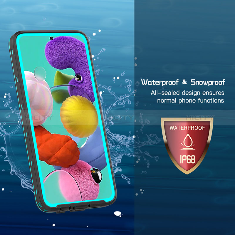 Samsung Galaxy A51 5G用完全防水ケース ハイブリットバンパーカバー 高級感 手触り良い 360度 W01 サムスン ブラック