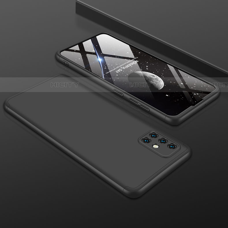 Samsung Galaxy A51 5G用ハードケース プラスチック 質感もマット 前面と背面 360度 フルカバー サムスン ブラック
