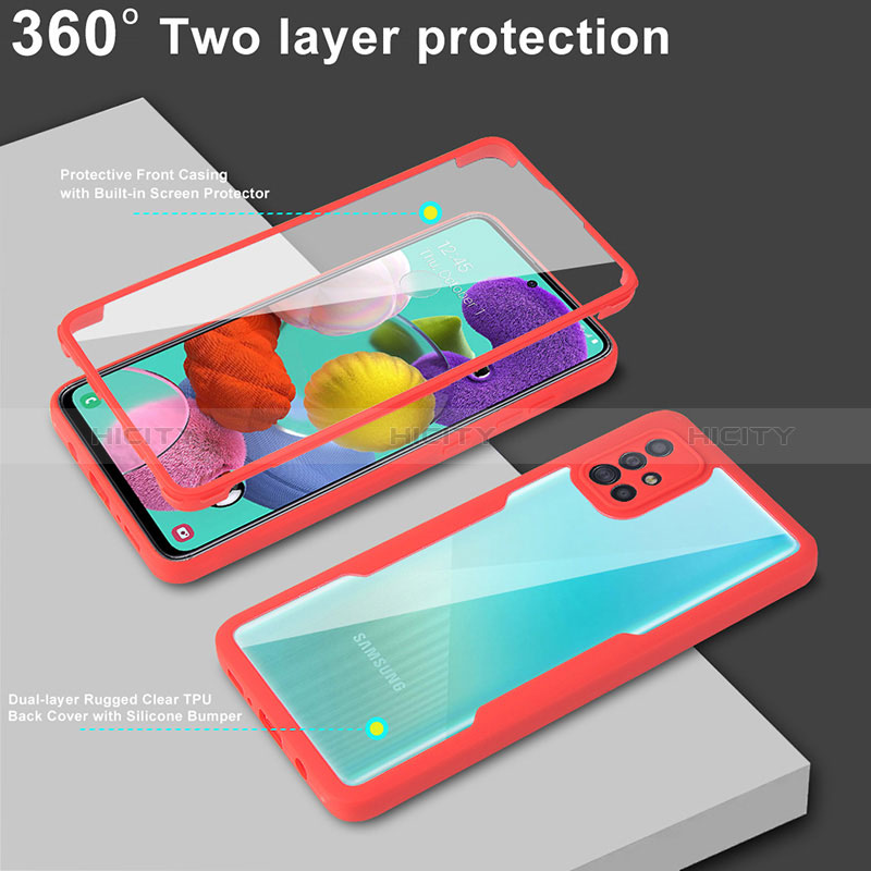 Samsung Galaxy A51 5G用360度 フルカバー ハイブリットバンパーケース クリア透明 プラスチック カバー MJ1 サムスン 