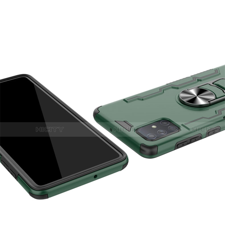 Samsung Galaxy A51 5G用ハイブリットバンパーケース プラスチック アンド指輪 マグネット式 R01 サムスン 