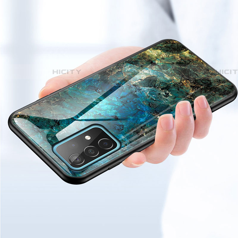 Samsung Galaxy A52 4G用ハイブリットバンパーケース プラスチック パターン 鏡面 カバー サムスン 
