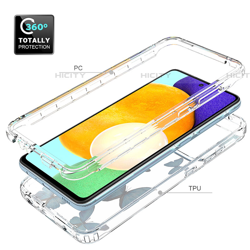 Samsung Galaxy A52 4G用前面と背面 360度 フルカバー 極薄ソフトケース シリコンケース 耐衝撃 全面保護 バンパー 透明 サムスン 