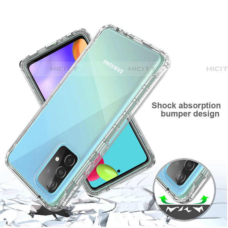 Samsung Galaxy A52 4G用前面と背面 360度 フルカバー 極薄ソフトケース シリコンケース 耐衝撃 全面保護 バンパー 勾配色 透明 サムスン 