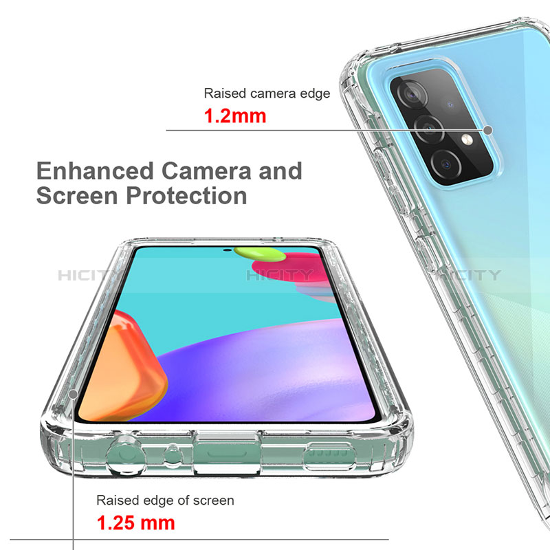 Samsung Galaxy A52s 5G用前面と背面 360度 フルカバー 極薄ソフトケース シリコンケース 耐衝撃 全面保護 バンパー 勾配色 透明 サムスン 