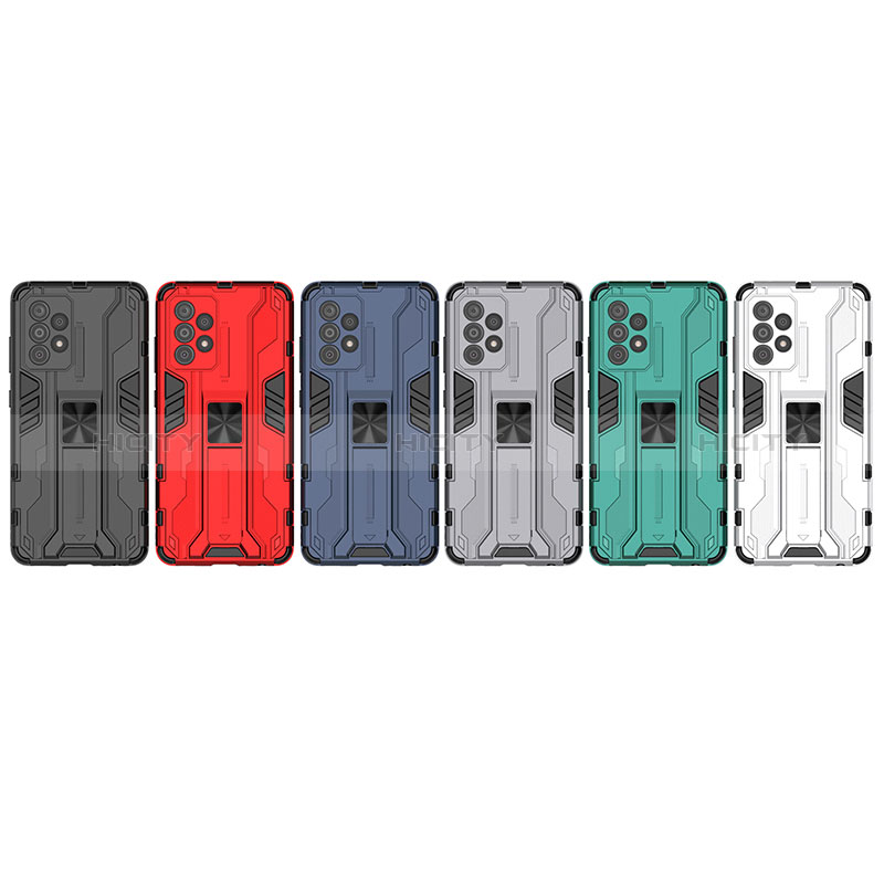 Samsung Galaxy A52s 5G用ハイブリットバンパーケース スタンド プラスチック 兼シリコーン カバー マグネット式 T01 サムスン