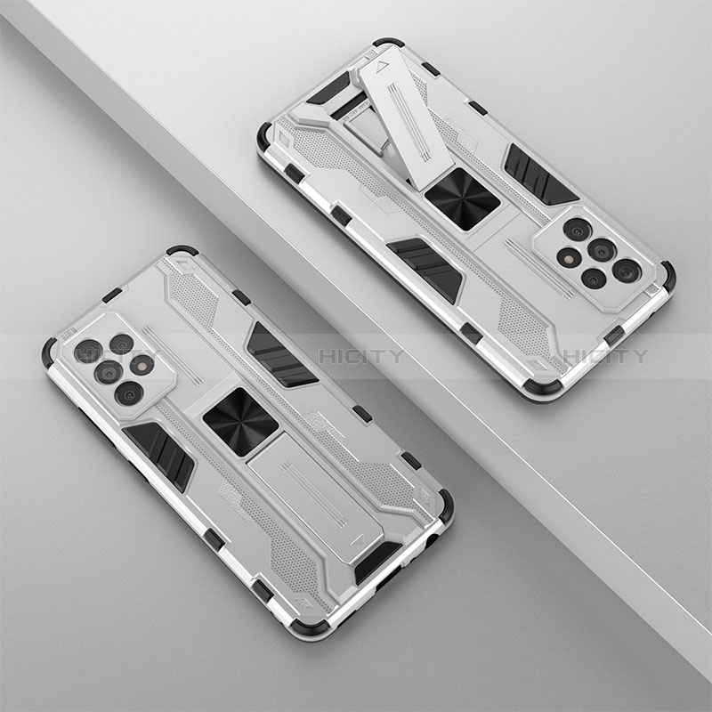 Samsung Galaxy A52s 5G用ハイブリットバンパーケース スタンド プラスチック 兼シリコーン カバー マグネット式 T01 サムスン