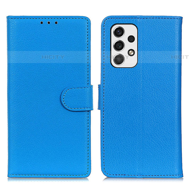 Samsung Galaxy A53 5G用手帳型 レザーケース スタンド カバー A03D サムスン ブルー